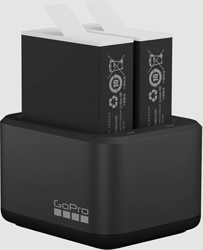 Двойное зарядное устройство + аккумуляторы GoPro HERO11, HERO10 и HERO9 Enduro