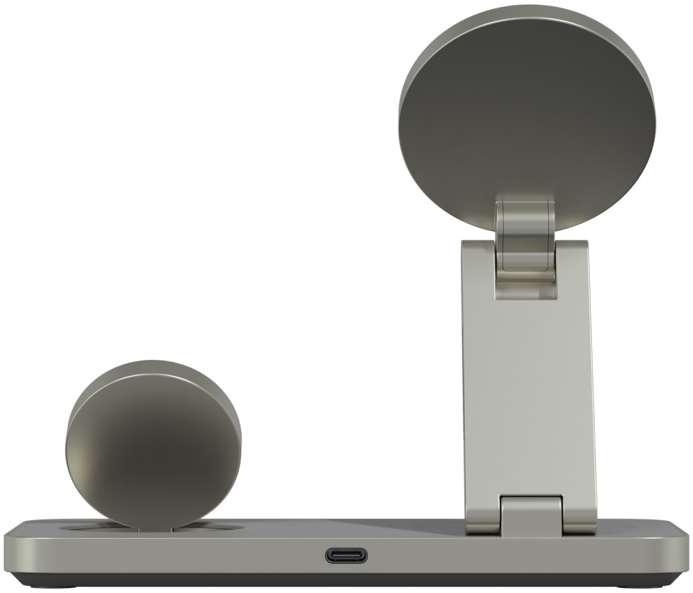 Беспроводное зарядное устройство 3 в 1 Magssory Yoga для Samsung Qi2, титан (WCH017)