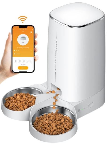 XiaoMi Rojeco 4L Automatic Pet Feeder WIFI Version Double Bowl, белый