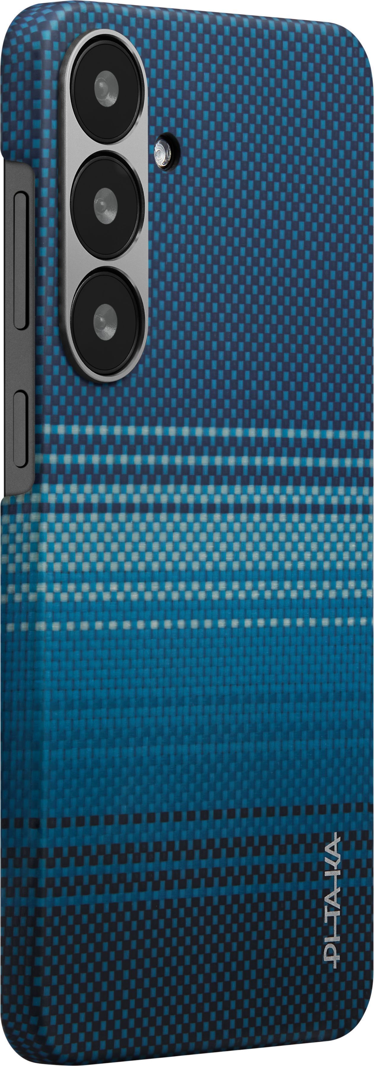 Чехол Pitaka Tactile Woven для Galaxy S25+, кевлар синий (Moonrise) KS2502S