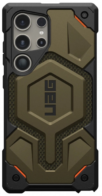 Чехол UAG Monarch Pro Kevlar с MagSafe для Samsung Galaxy S24 Ultra зеленый кевлар (Kevlar Elemental Green) 21441611397B