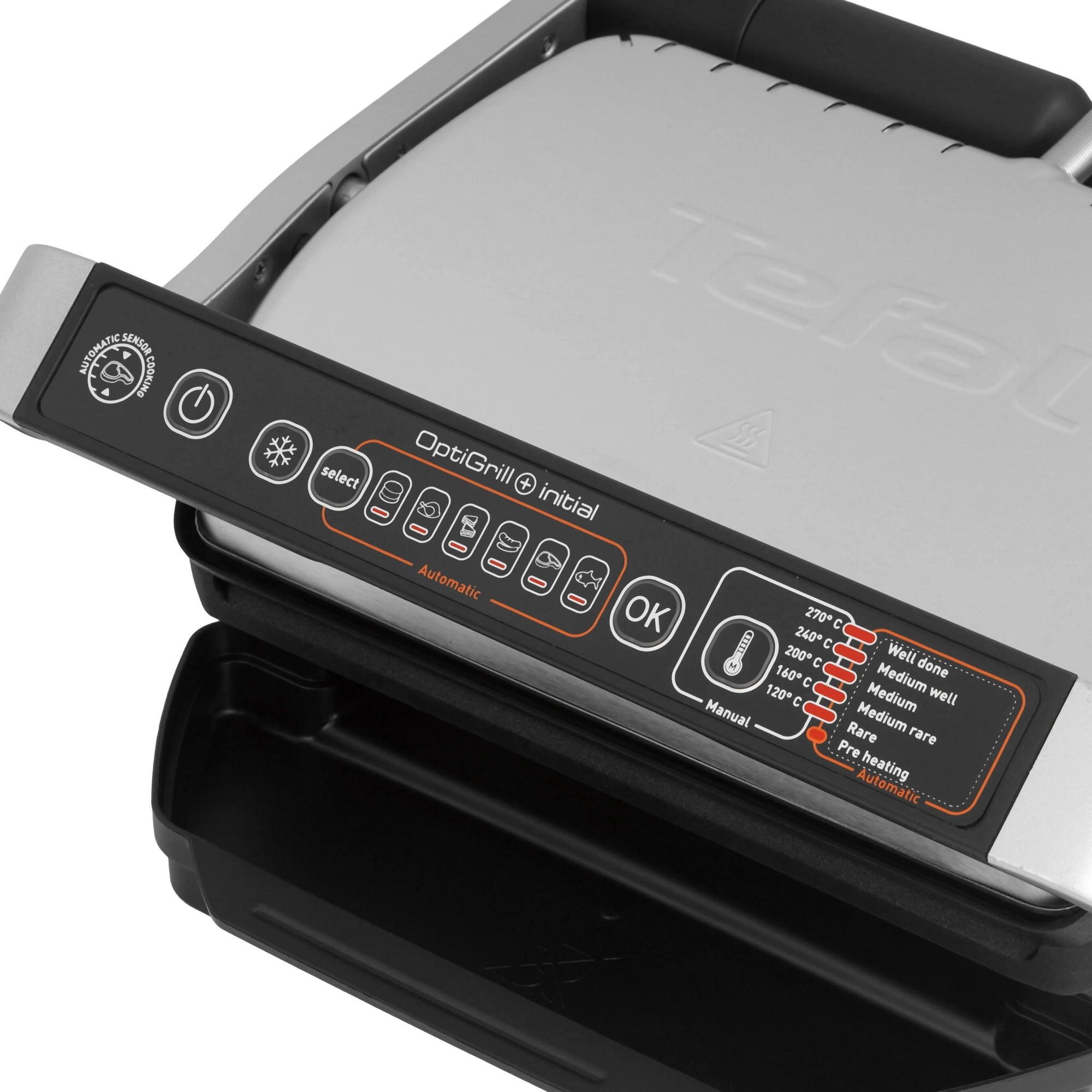 Гриль Tefal Optigrill+ Initial GC706D34, серебристый