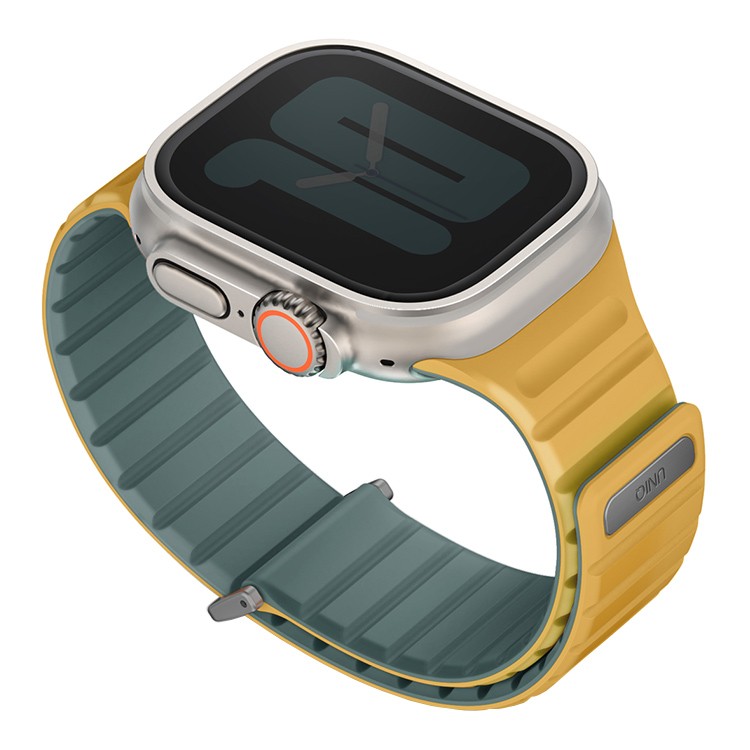 Uniq Revix EVO reversible Magnetic для Apple Watch 49-46-45-44 мм, Viridian Green/Burnt Yellow
