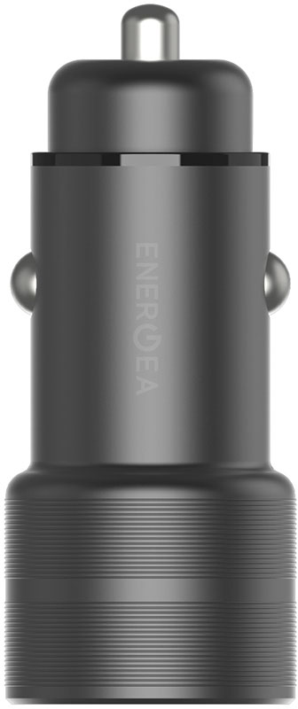 Автомобильное зарядное устройство EnergEA Alu Drive PD20+, USB-C PD20 +USB-A QC3.0 38W, серый (CAR-AD-D20)