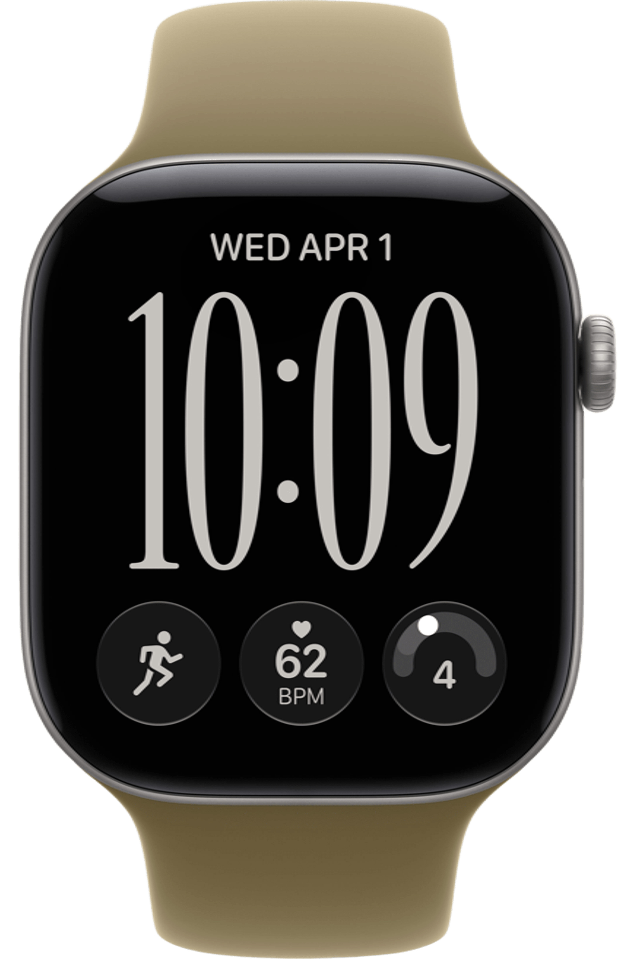 Apple Watch Series 12 42mm Space Gray Aluminum Case with Sport Band Olive