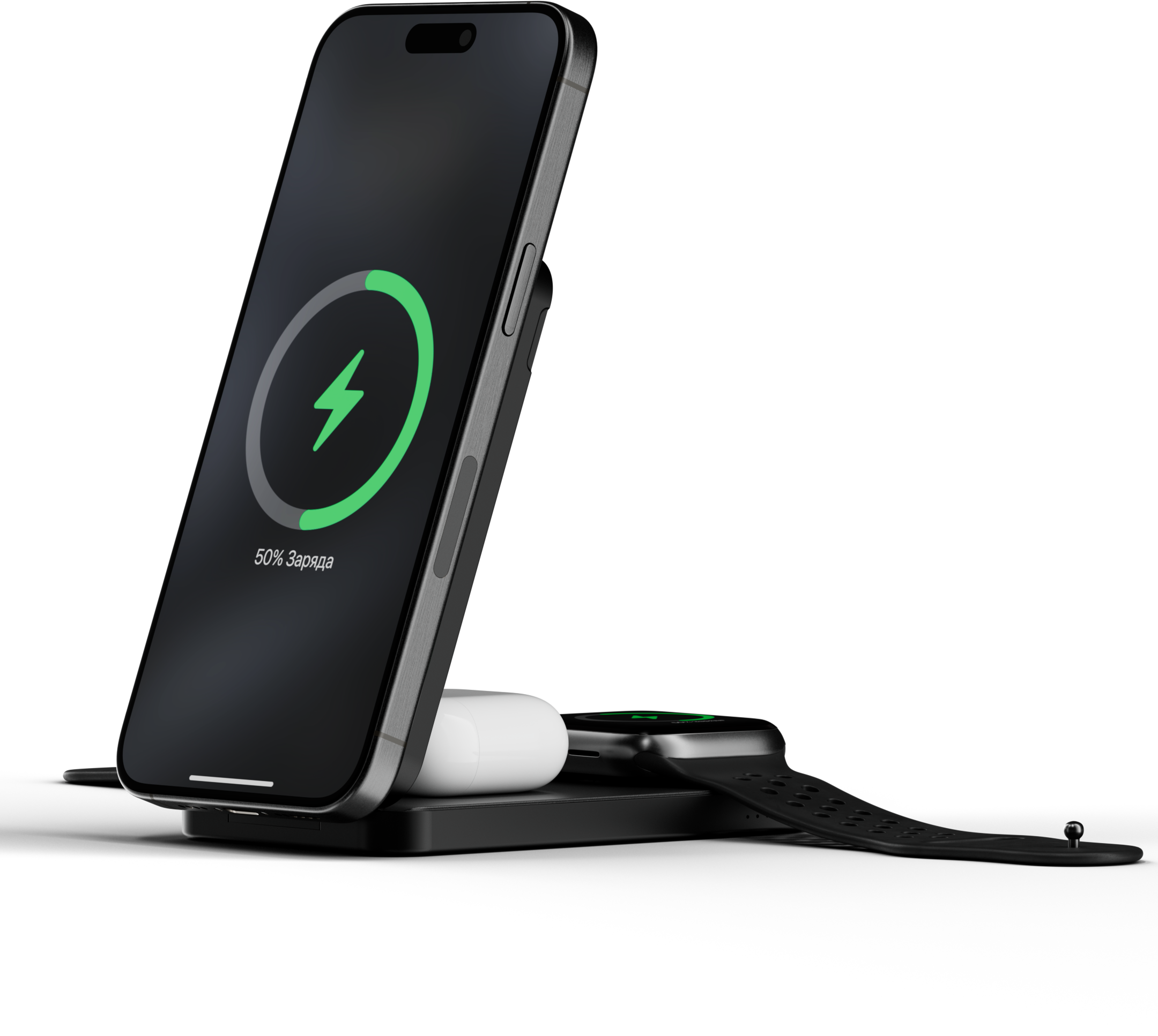 Внешний аккумулятор с беспроводной зарядкой uBear Cruise PD20W Qi2 8000 mAh, черный