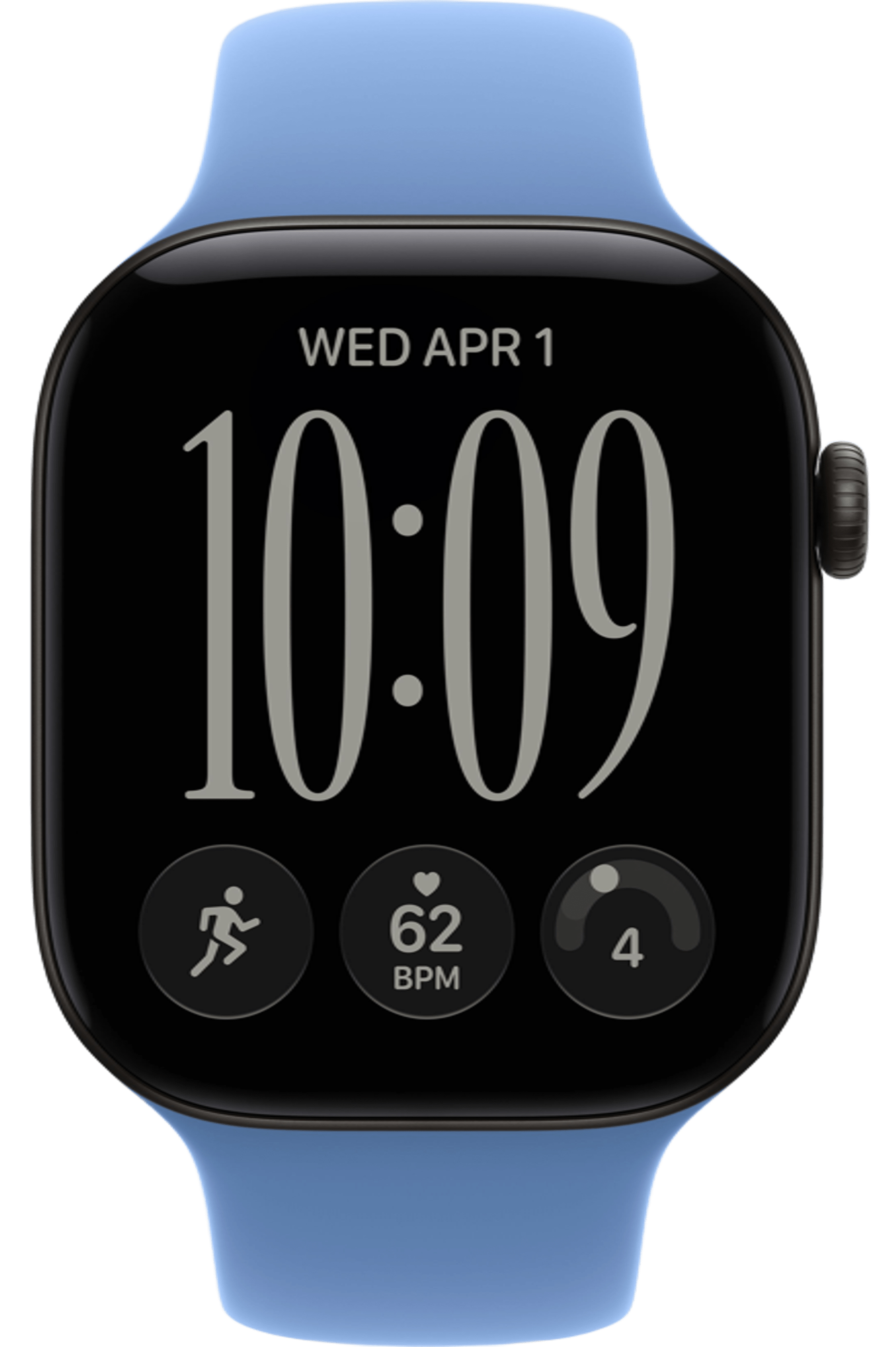 Apple Watch Series 12 42mm Black Aluminum Case with Sport Band Wildflower Blue