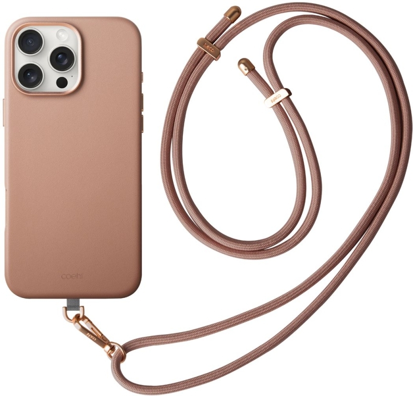 Чехол Uniq Coehl Muse с MagSafe с ремешком для iPhone 16 Pro, бежевый (IP6.3P(2024)-MUSMDNUD)