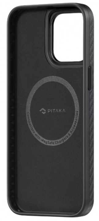 Чехол Pitaka MagEZ Case 4 для iphone 15 6,1" Aramid Fiber 1500D, черно-серый карбон (KI1501MMP)