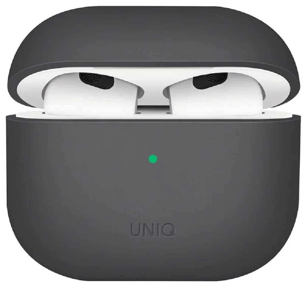 Чехол Uniq Lino Liquid silicone для AirPods 3, темно-серый (AIRPODS(2021)-LINOGRY)