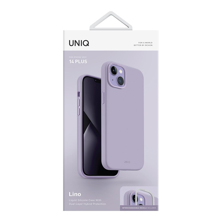 Чехол Uniq Lino для iPhone 14 Plus, лавандовый (IP6.7M(2022)-LINOLAV)