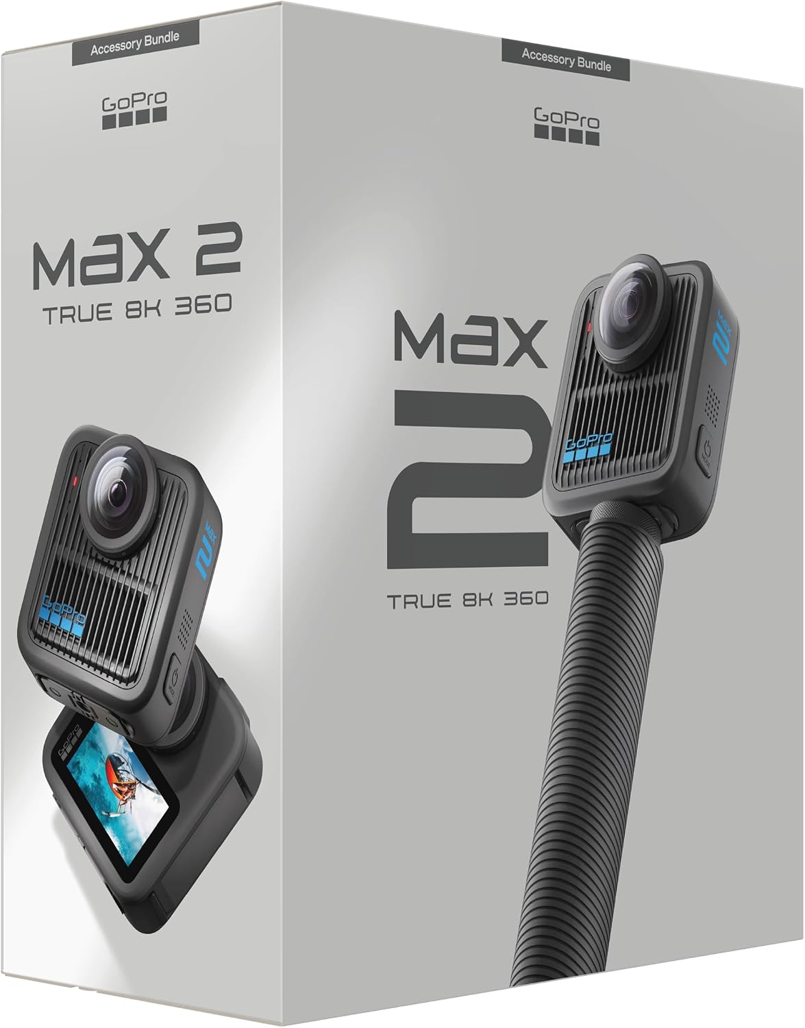 GoPro MAX 2 + Accessory Bundle - Includes 4ft (1.2m) Extension Pole, 2 1960mAh Enduro Batteries, 64GB SanDisk microSD Card, черный