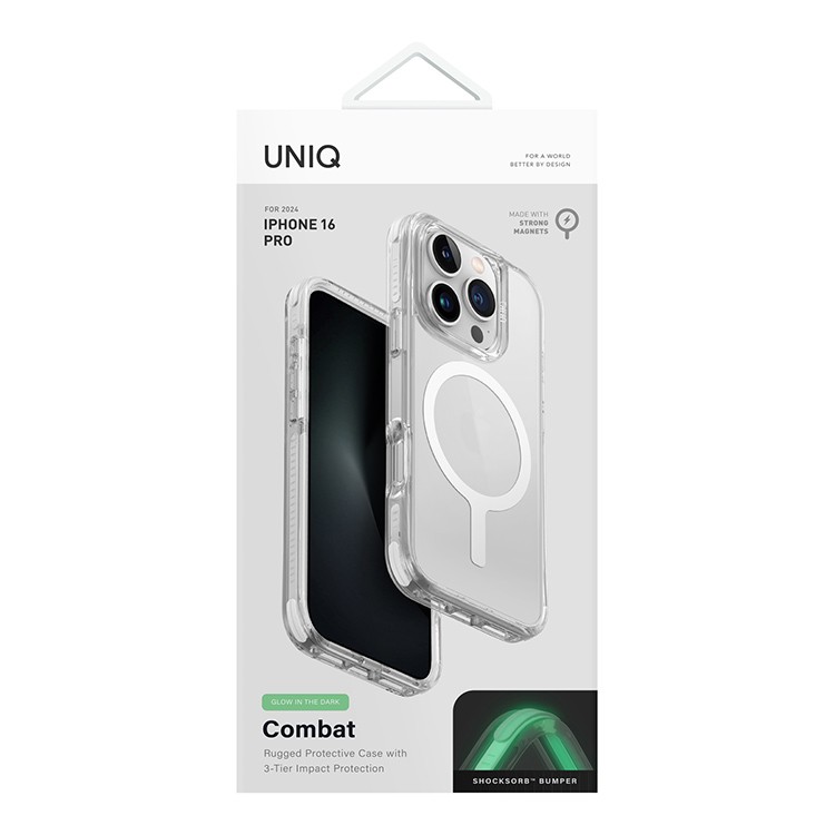 Чехол Uniq Combat с MagSafe для iPhone 16 Pro, Lume-White IP6.3P(2024)-COMMLWHT