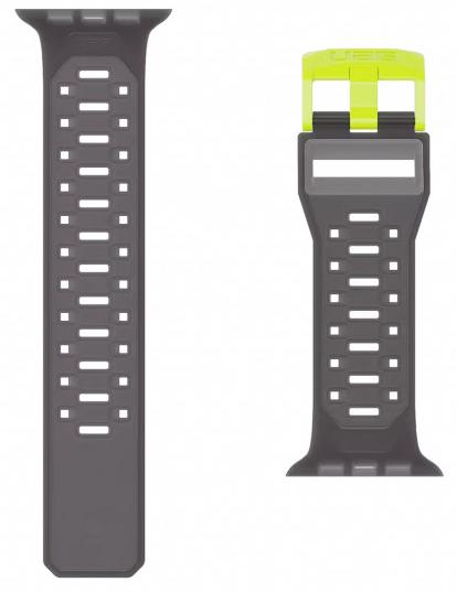 Силиконовый ремешок UAG Civilian Silicone Strap для Apple Watch 44/45/46/49мм, серый/неон (194002113B81)