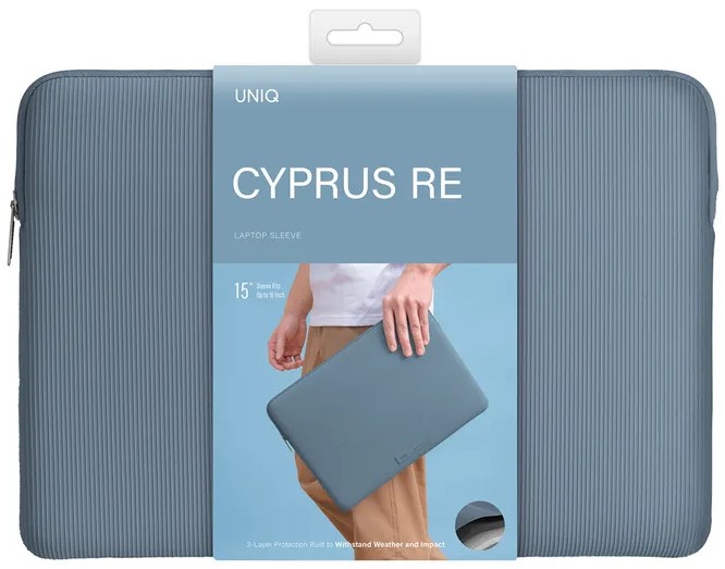 Uniq Cyprus Ridge Edition Neoprene Laptop sleeve для MacBook 15/16, Sky Blue (CYPRUSRE(15)-SKYBLUE)