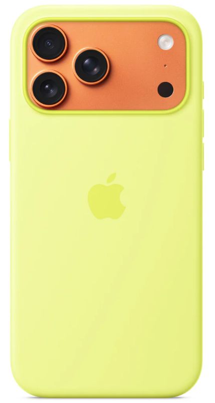 Apple Silicone Case с MagSafe для iPhone 17 Pro, желтый (Neon Yellow) MGFF4FE/A