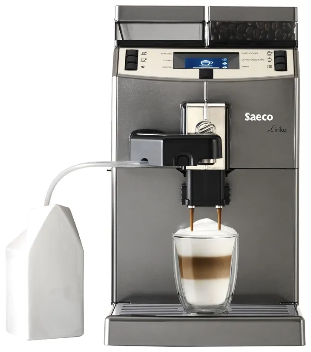 Saeco Lirika One Touch Cappuccino, серебристый/черный
