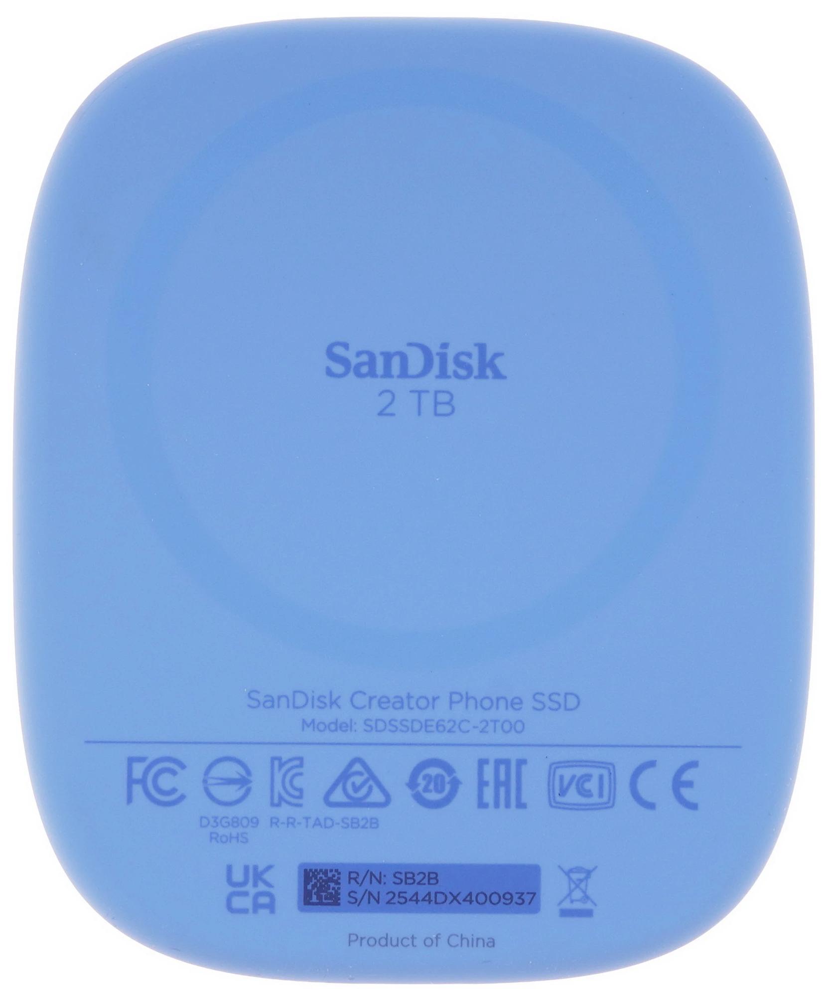 Внешний SSD SanDisk Creator Phone with Magsafe 2TB, синий (SDSSDE62C-2T00-G25)