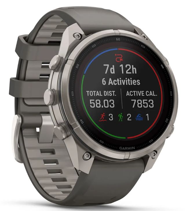Garmin Fenix 9 Pro Solar 47мм inReach Titanium with Pebble Grey Silicone Band (010-04338-11)