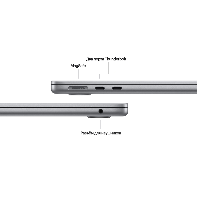 Apple MacBook Air 13" (M3 8C/8C), 16 ГБ, 256 ГБ, серый космос