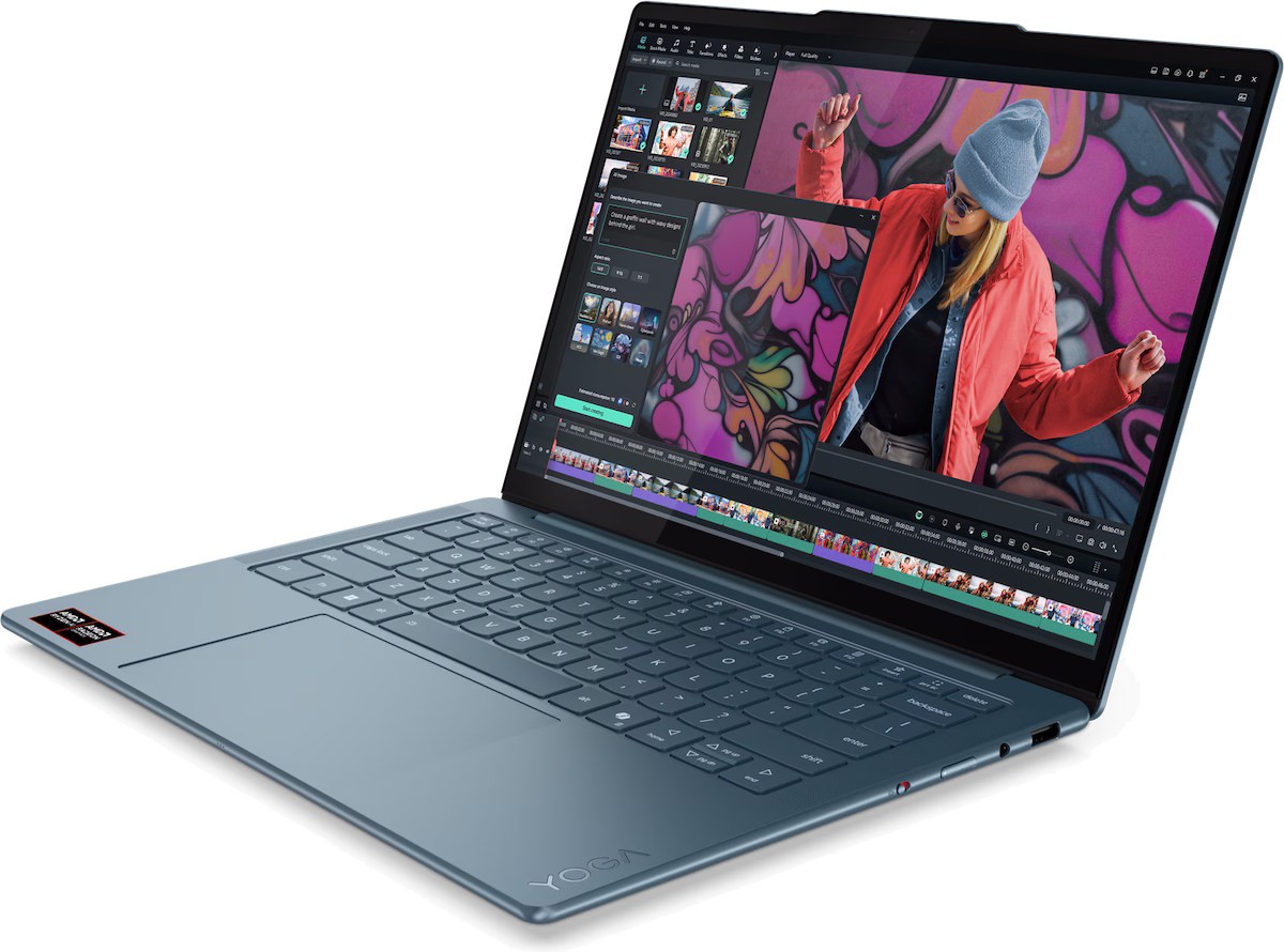 Ноутбук Lenovo Yoga Slim 7 14AKP10 14" (AMD Ryzen AI 5 340, AMD Radeon 840M) 16ГБ, 1ТБ, Win 11 Home, бирюзовый (83JY0009RK)