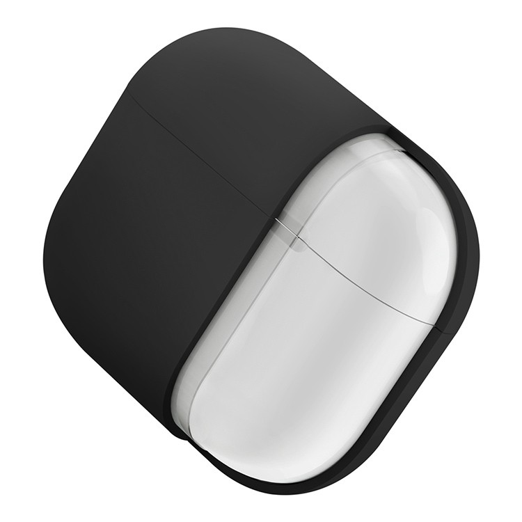 Чехол + карабин Uniq NEXO Liquid silicone для AirPods 4, черный (AIRPODS(2024)-NEXOBLK)