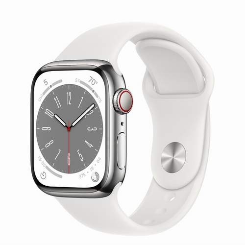 Apple Watch Series 8 41mm Silver Stainless Steel Case with Sport Band White PiterGSM