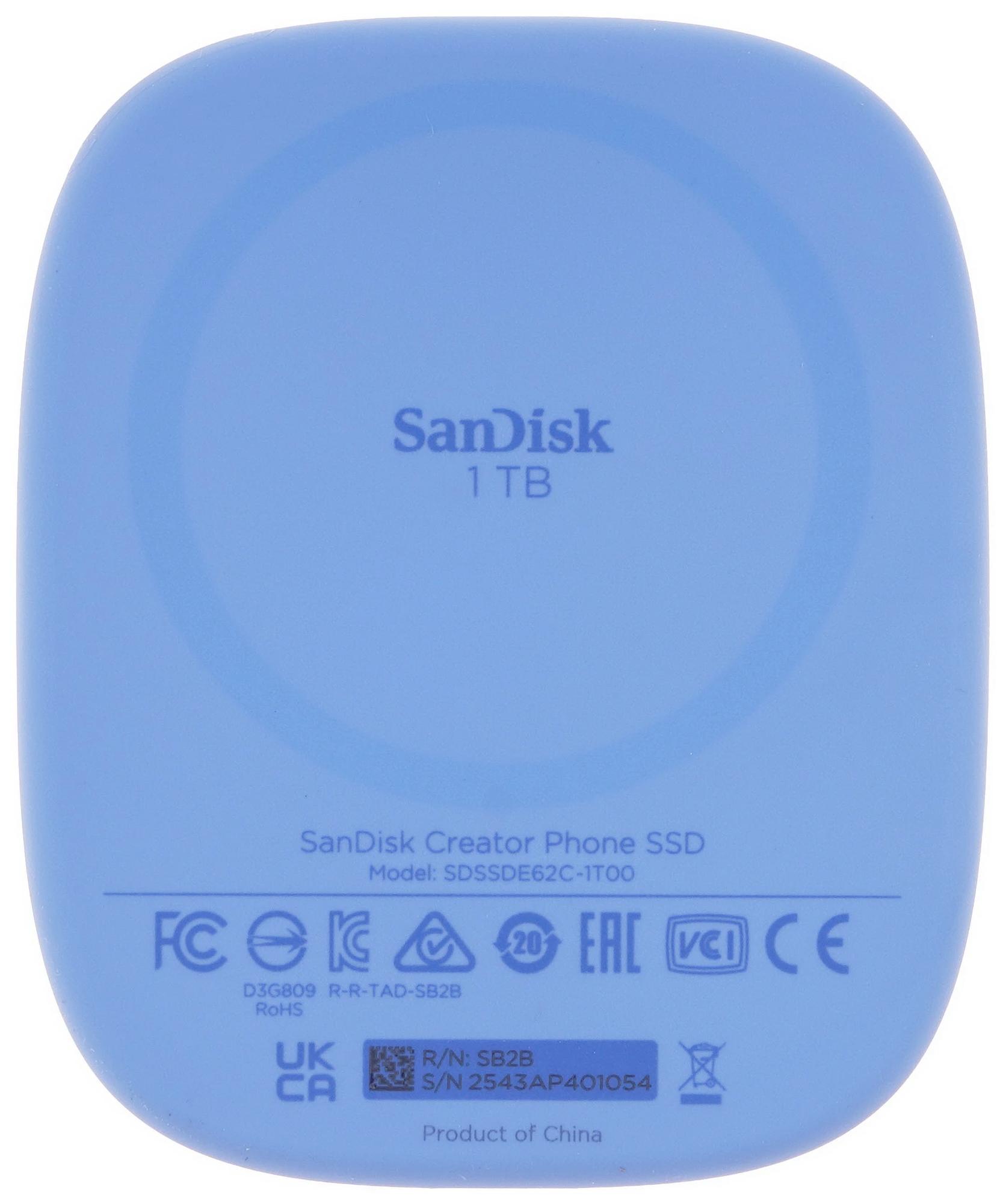 Внешний SSD SanDisk Creator Phone with Magsafe 1TB, синий (SDSSDE62C-1T00-G25)