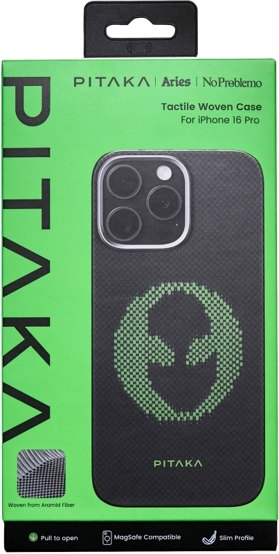 Чехол Pitaka Aries Tactile Woven Case для iPhone 16 Pro, Alien (KI1601AL)