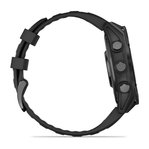 Garmin Fenix 8 47mm Amoled Sapphire Carbon, Gray DLC Titanium with Black Pebble Gray Silicone Band (010-02904-20)