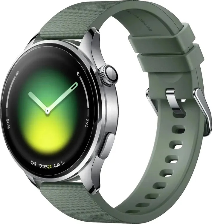 Смарт-часы Xiaomi Watch 5, серебристый (Juniper Green Strap)