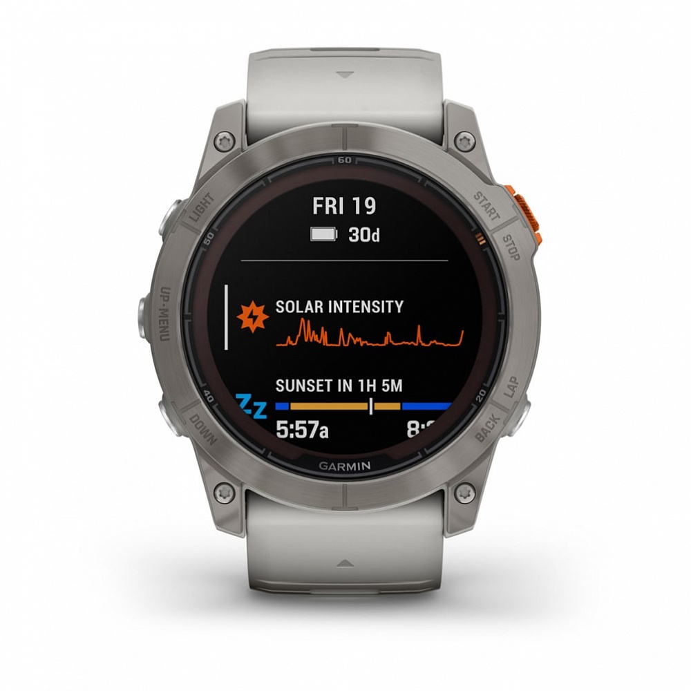 Умные часы Garmin Fenix 7X Pro Sapphire Solar, Titanium / Gray/Orange Band (010-02778-15)