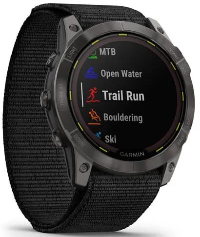 Умные часы Garmin Enduro 2, угольно-серый DLC титановый с нейлоновым ремешком UltraFit ( 010-02754-01)