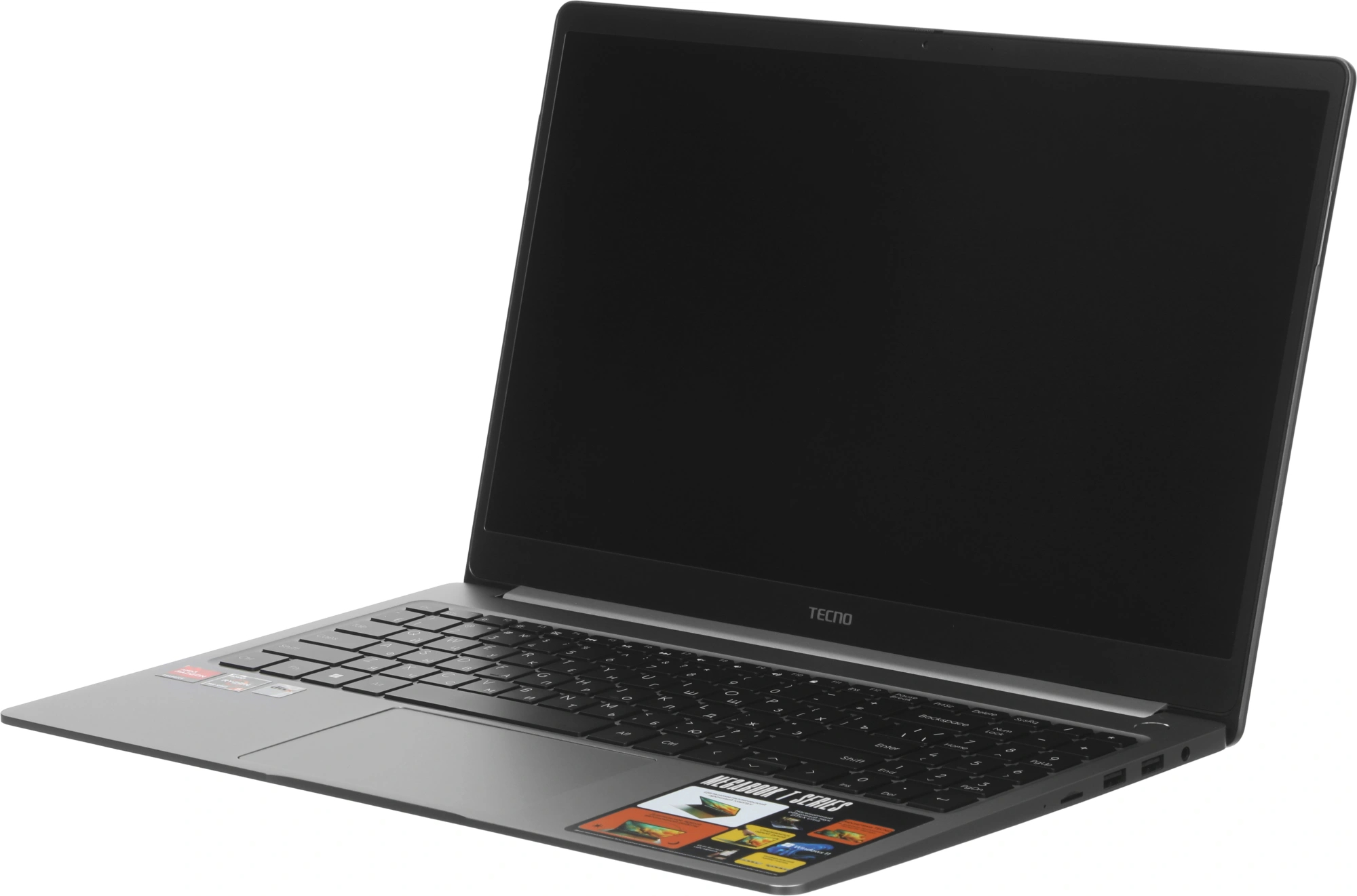Ноутбук Tecno MegaBook T15DA 15.6" (AMD Ryzen 5 7430U, AMD Radeon Graphics) 8ГБ, 512ГБ, Win 11 Home, серый (71003300345)