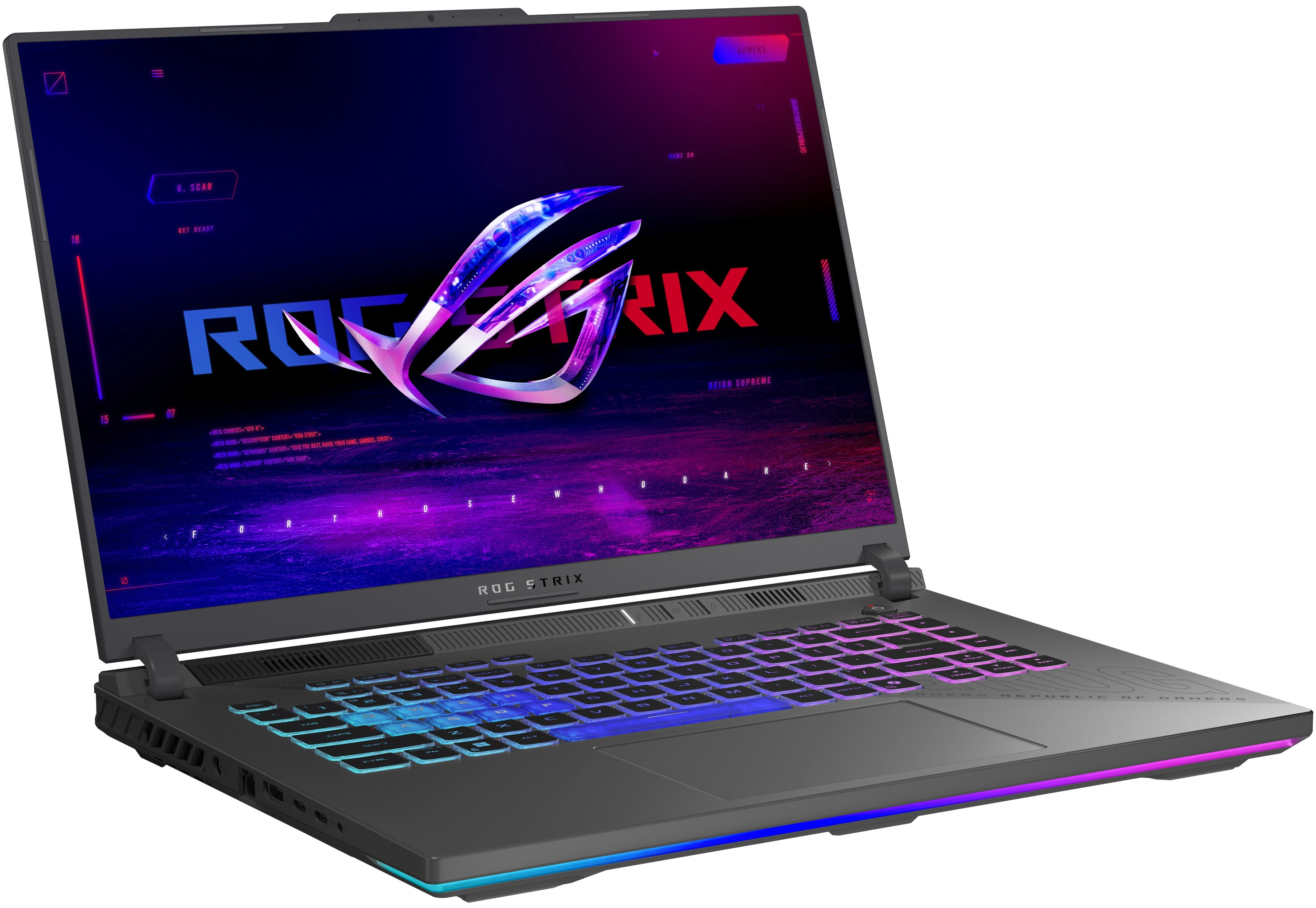 Ноутбук ASUS ROG Strix G16 G614PR-RV089 16" (AMD Ryzen 9 8940HX, NVIDIA GeForce RTX 5070 Ti) 32ГБ, 1ТБ SSD, noOS, серый (90NR0NJ7-M00620)