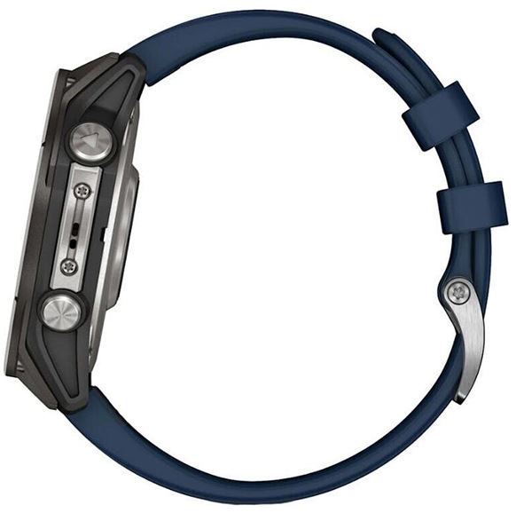 Garmin Quatix 8 51 mm AMOLED Sapphire Titanium, черный с синим ремешком (010-02905-90)