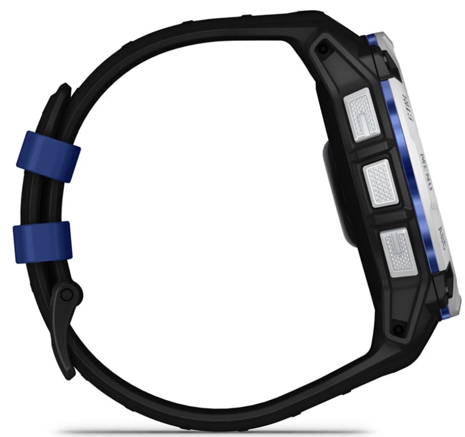 Garmin Instinct 3 50mm Solar, Whitestone with Black/Bolt Blue Silicone (010-02935-43) HK