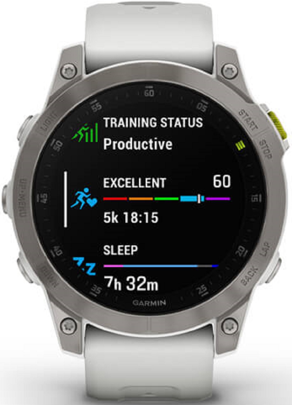 Смарт-часы Garmin Epix-2 Sapphire, титановые/белые с белым ремешком (010-02582-21)