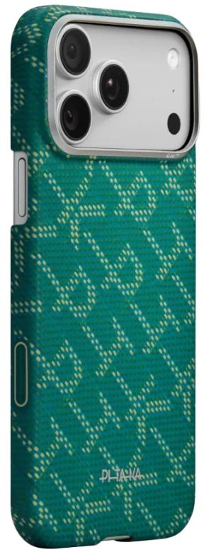 Чехол Pitaka Monogram Ultra-Slim Case для iPhone 17 Pro, зелено-золотой (KI1701PTK)