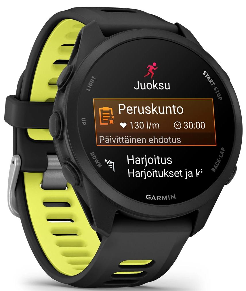 Смарт-часы Garmin Forerunner 170 Music, черный и черно-ярко-желтый ремешок (010-03920-10)