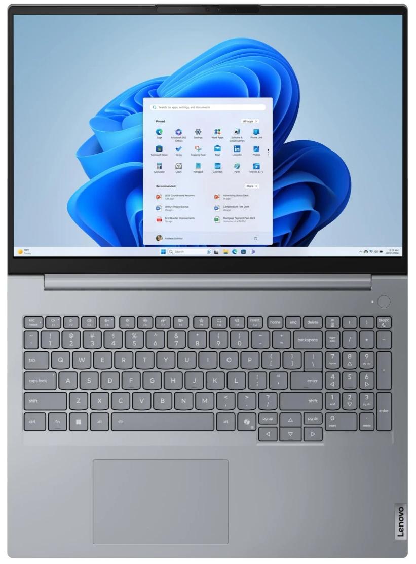 Ноутбук Lenovo ThinkBook 14 G8 IRL 16" (Intel Core 7 250H, Intel Graphics) 16ГБ, 1ТБ SSD, Windows 11 Pro, серый (21SHA006CD)