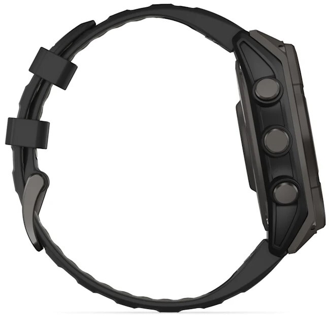 Garmin Fenix 8 47mm Solar, Sapphire, титановый угольно-серый DLC с черным ремешком (010-02906-11)