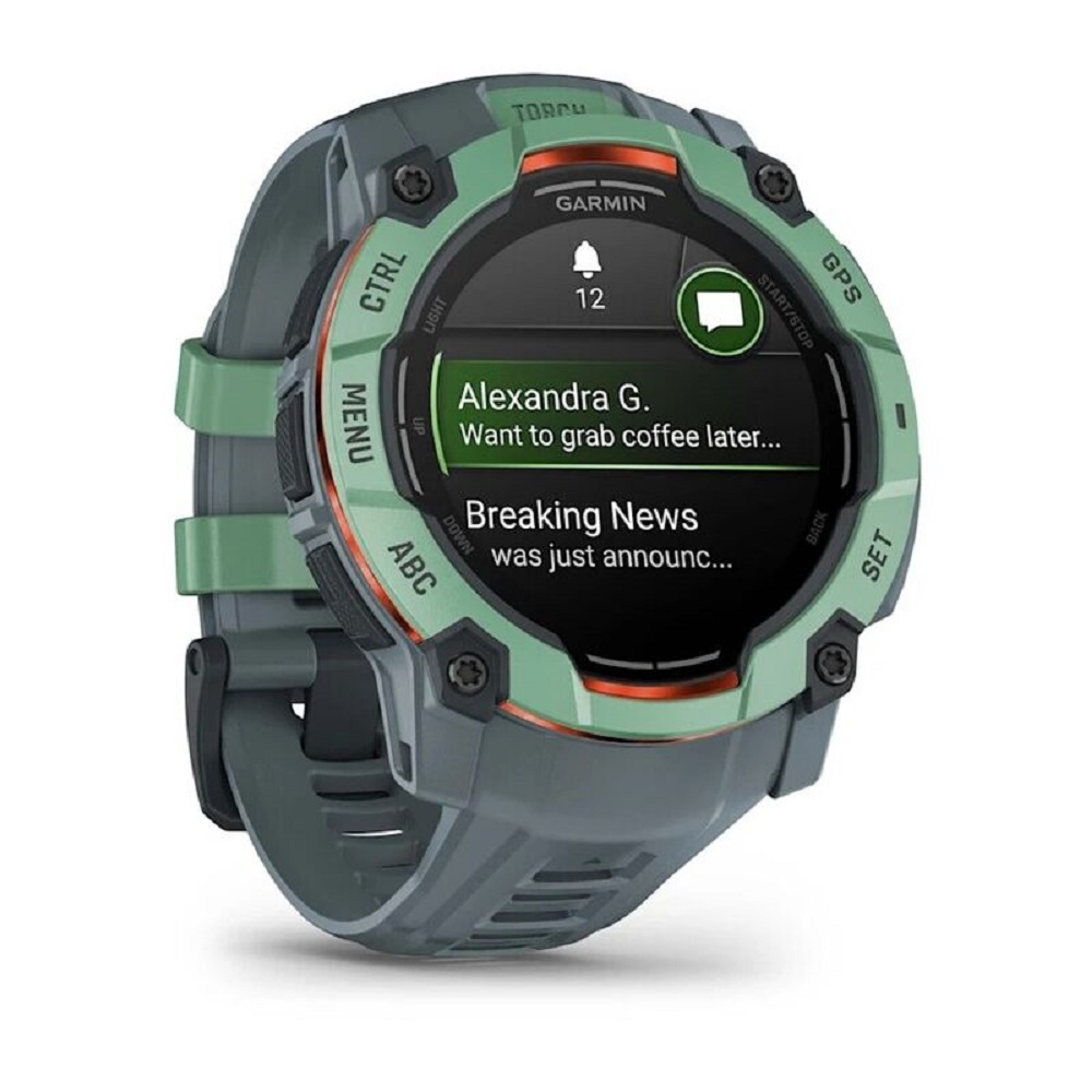 Умные часы Garmin Instinct 3 50 mm Amoled Neo Tropic with Twilight Band (010-03020-01), зеленый