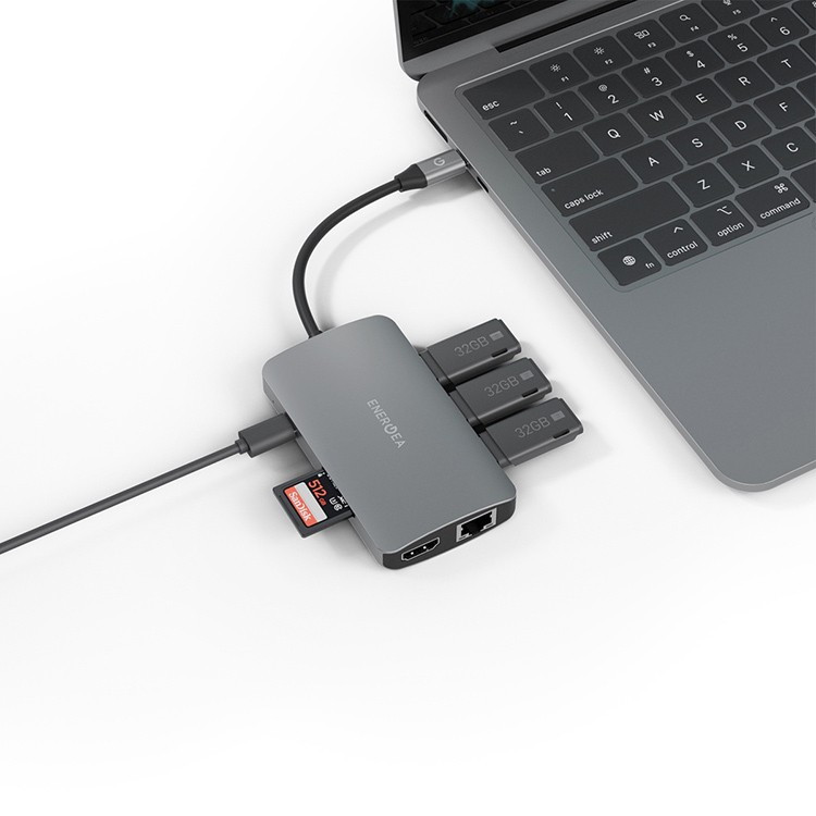 EnergEA AluHUB HD PRO 2 Superspeed Aluminium USB-C 100W, Gunmetal (HUB-HDPRO2-GUN)