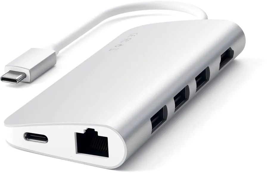 USB разветвитель Satechi Aluminum Multi-Port Adapter 4K with Ethernet Silver (ST-TCMAS)