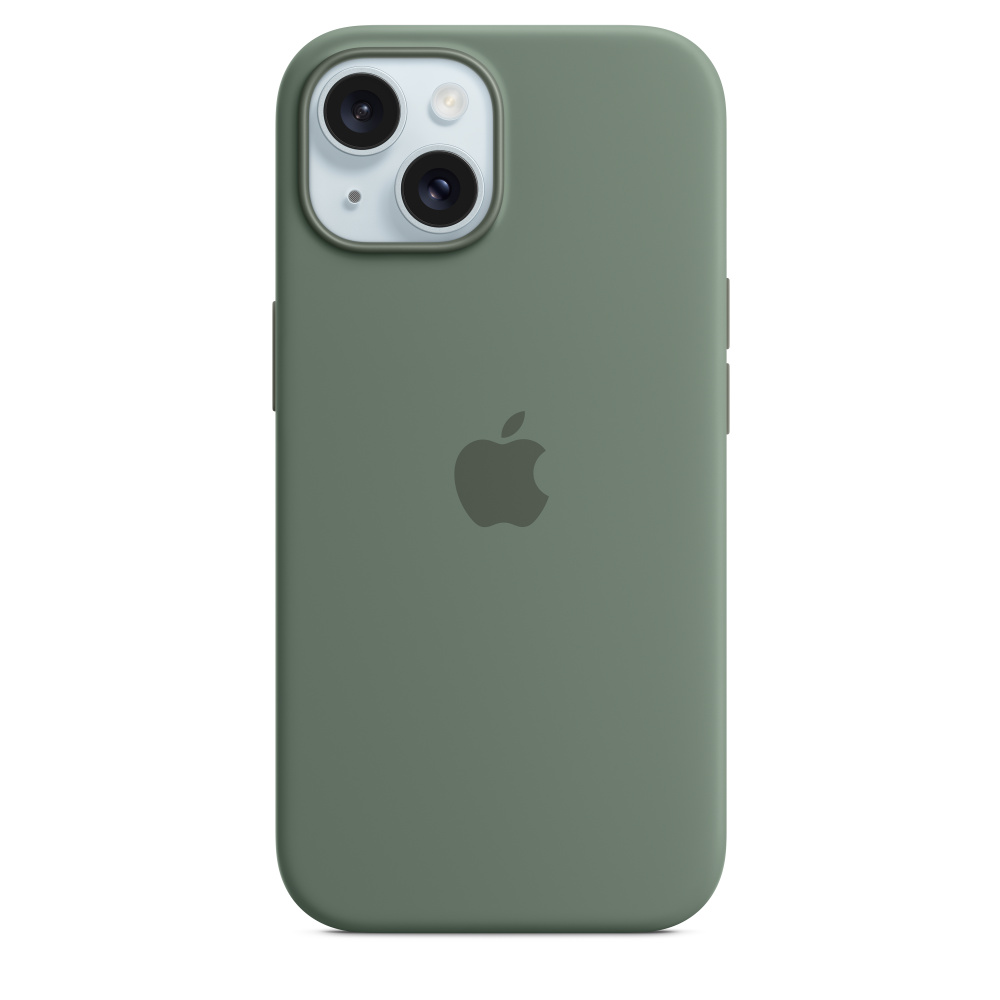 Чехол Apple iPhone 15 Silicone Case с MagSafe, Cypress (MT0X3)