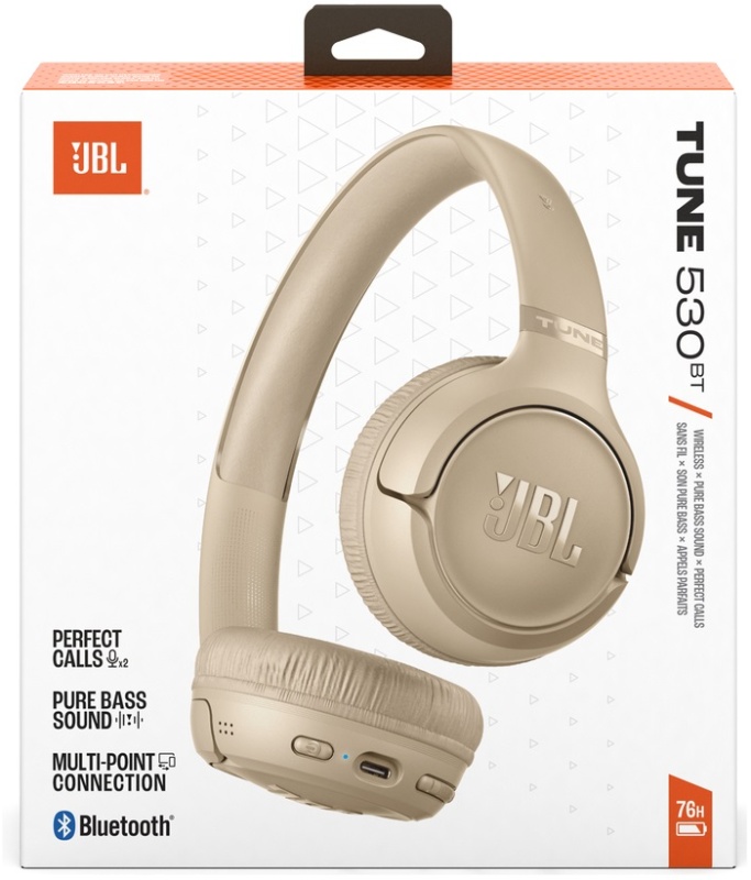 Беспроводные наушники JBL TUNE 530BT, бежевый