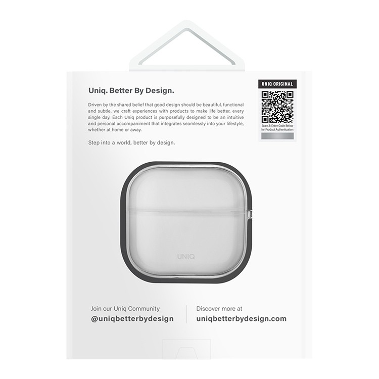Чехол + карабин Uniq Glase TPU case для Airpods 4, прозрачный (AIRPODS(2024)-GLSCLR)