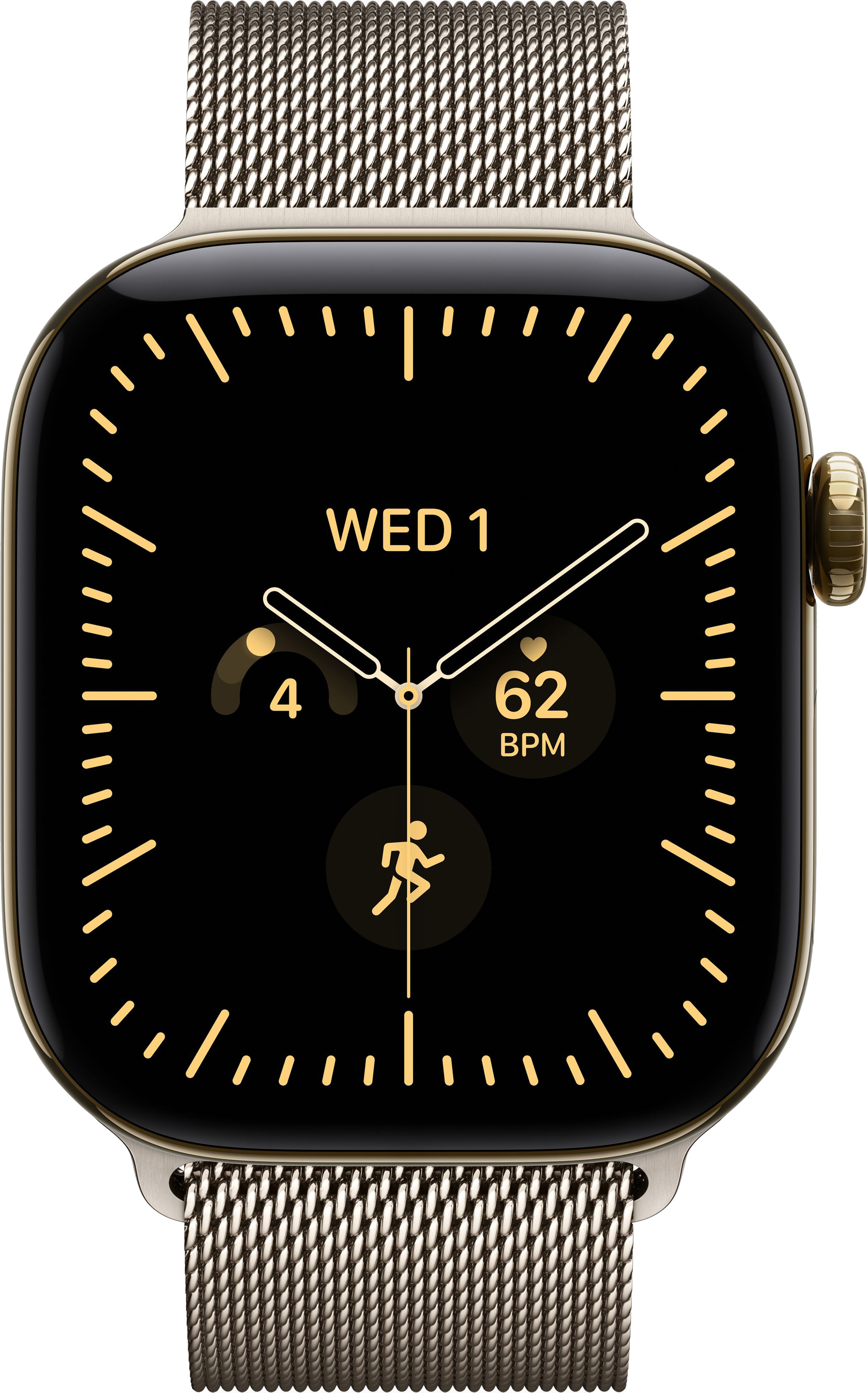 Apple Watch Series 12 46mm Radiant Gold Titanium Case with Milanese Loop Natural (M/L)