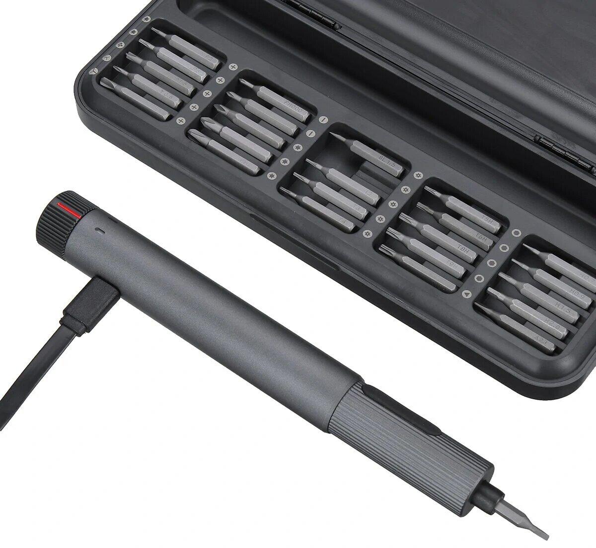 Электрическая отвертка Xiaomi ATuMan Duka E2 Electric Precise Screwdriver Set (25 бит), черный